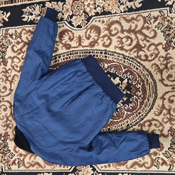 80s 90s Navy Blue Windbreaker Pacific Northern Railway Faux Fur 1980 1990 Retro - Picture 11 of 16